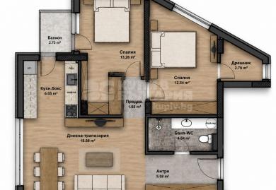 Neue Dreizimmerwohnung im Wohngebiet Lyulin 4, Sofia