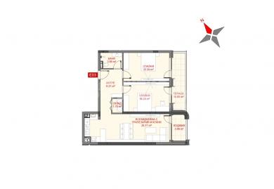 Dreizimmerwohnung mit Ostausrichtung im Stadtteil Manastirski Livadi-Ost
